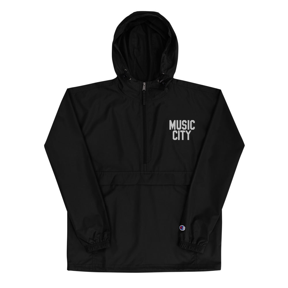 Music City Basic Text Embroidered Champion Packable Jacket