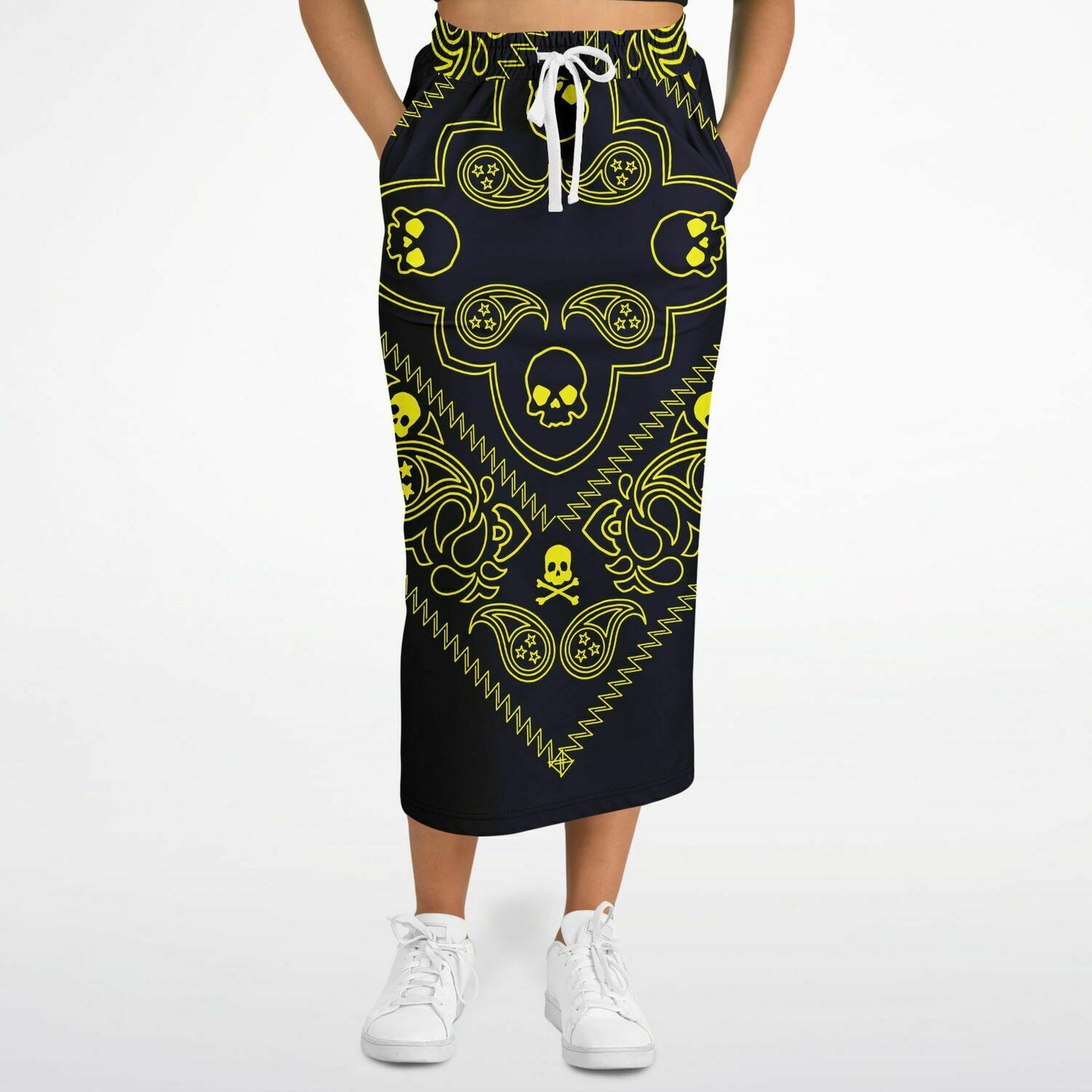 Skull Paisley Graphic Pocket skirt