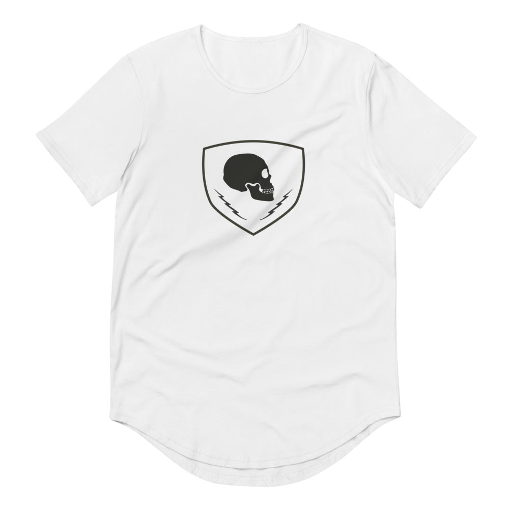 SkullXLongbolts Profile Graphic Men's Curved Hem T-Shirt