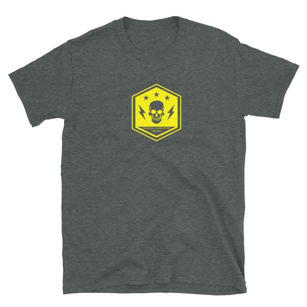 Nashville Association Football Modern Gold Skull Logo T-Shirt
