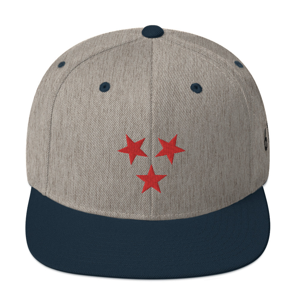 Tristar borderless Graphic Embroidered Snapback Hat