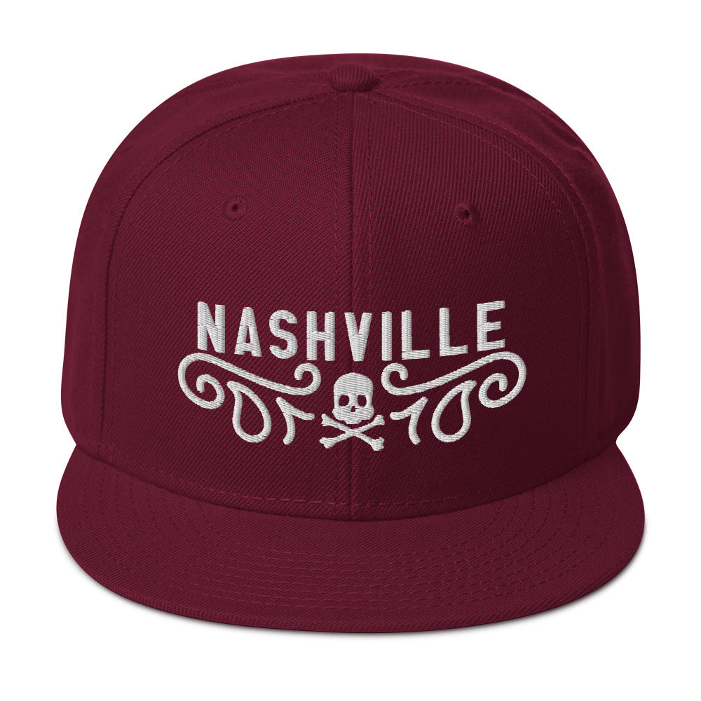 Nashville Paisley Skull Snapback Hat