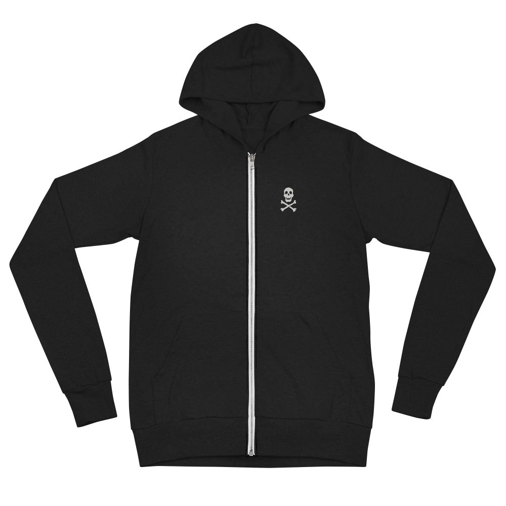 SkullXBones grinning Unisex zip hoodie