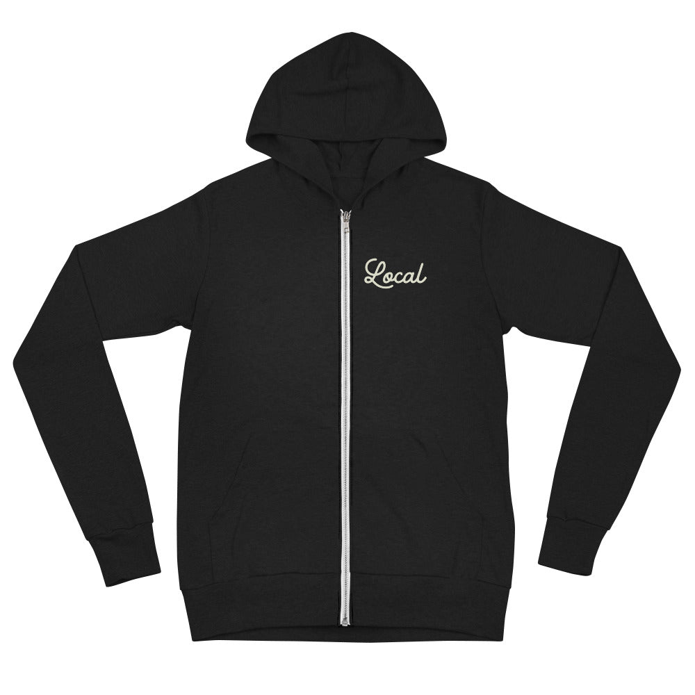 Local Script Unisex zip hoodie